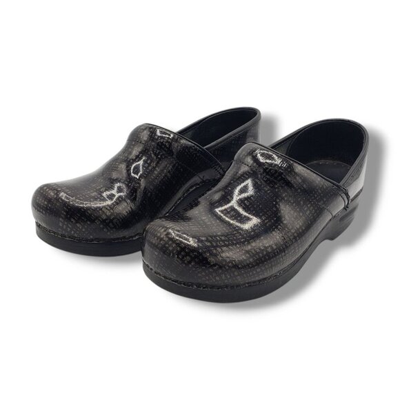 Dansko Professional Clog Womens US 8.5-9 EUR 39 Black Silver Patent Leather - Picture 4 of 9